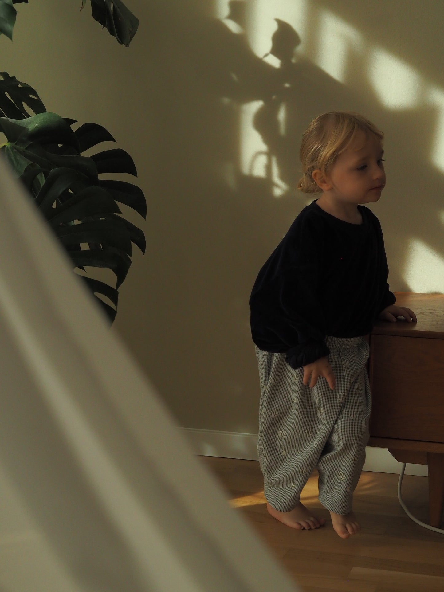 Kinderhose „Mond & Ballon“ aus Seersucker