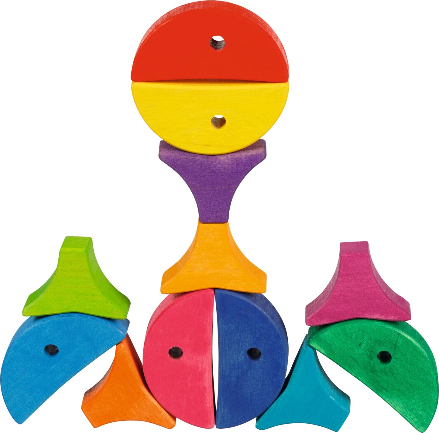 Legespiel und Bausteinkasten 6 bunte Fische