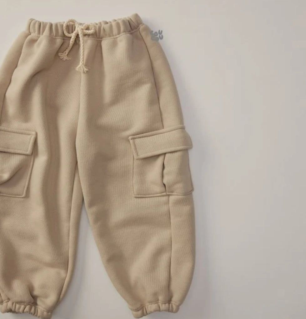Preorder cotton cargo jogger pants