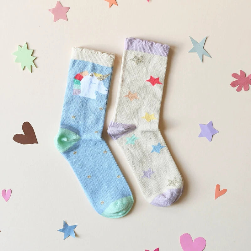 socks rainbow unicorn 2er pack