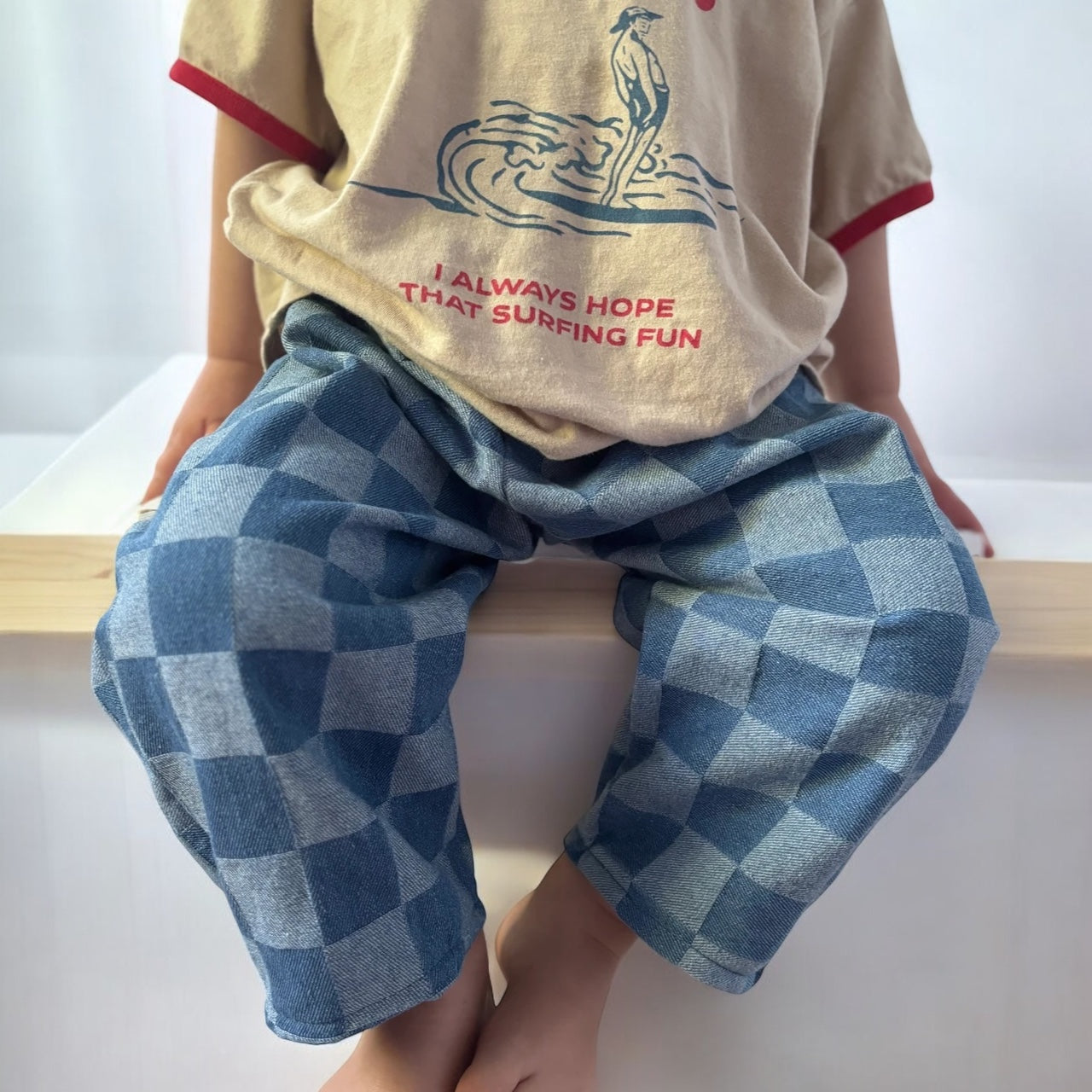 checker ballon pants