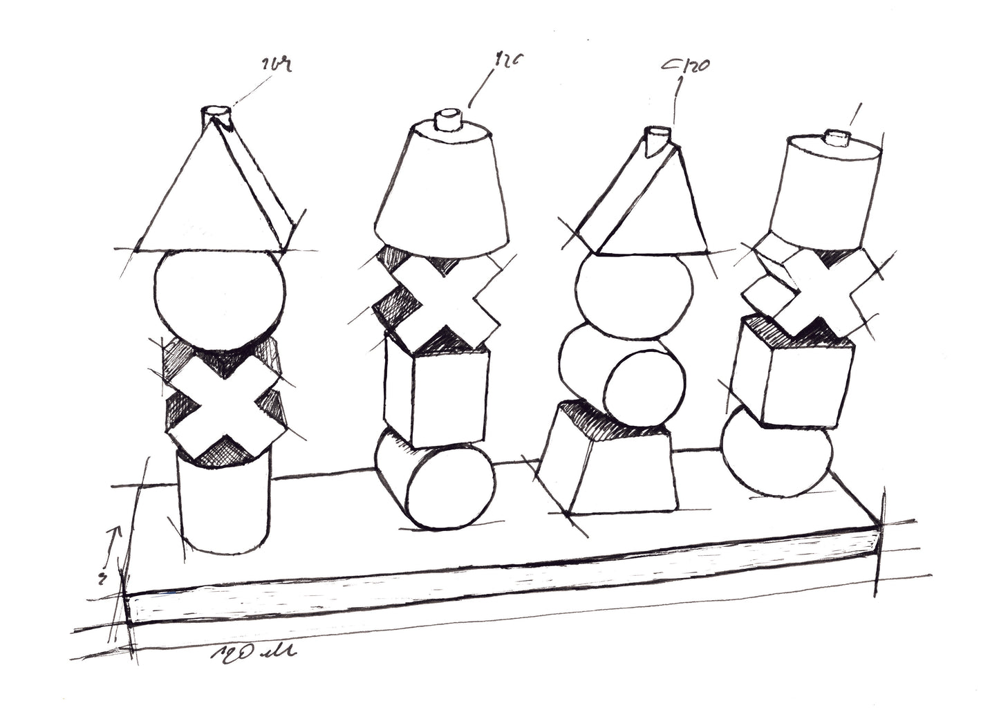 XL Steckspiel aus Naturholz | 17 Teilig