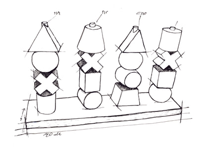 XL Steckspiel aus Naturholz | 17 Teilig