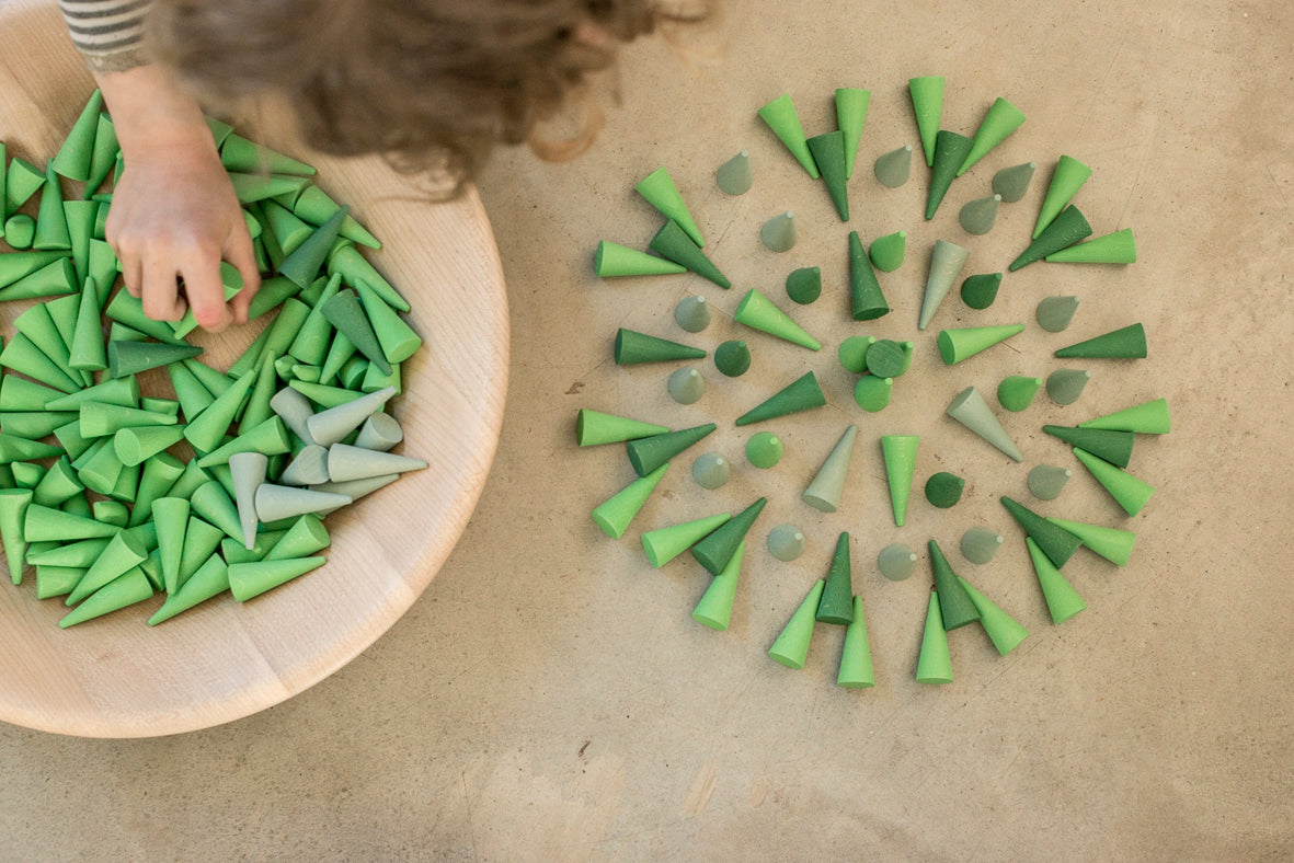 Mandala green cone 36Stück