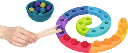 Farbsortierspiel und Adventsspirale