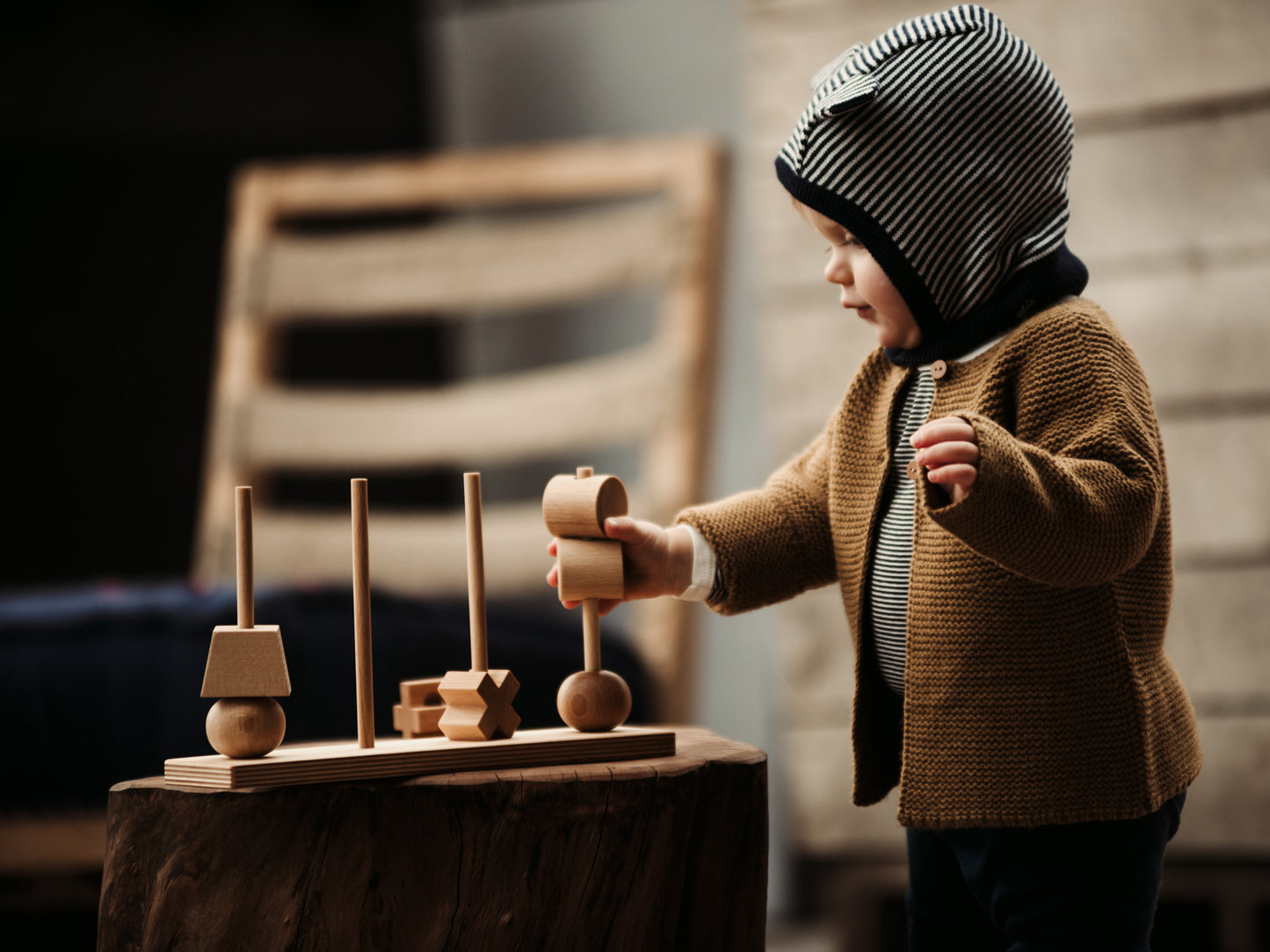 XL Steckspiel aus Naturholz | 17 Teilig