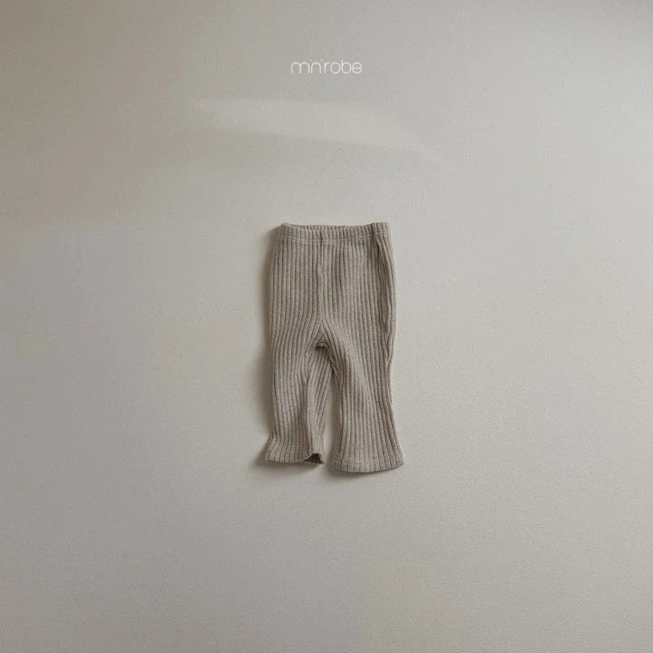 line ribbed warm pants