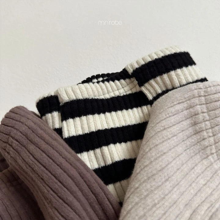 line ribbed warm pants