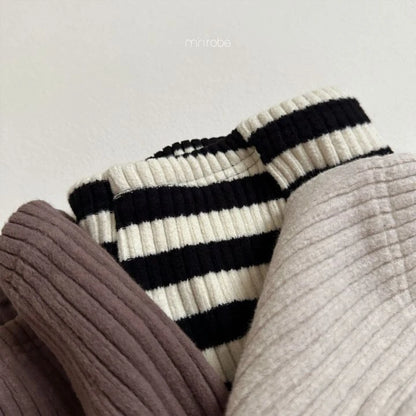 line ribbed warm pants