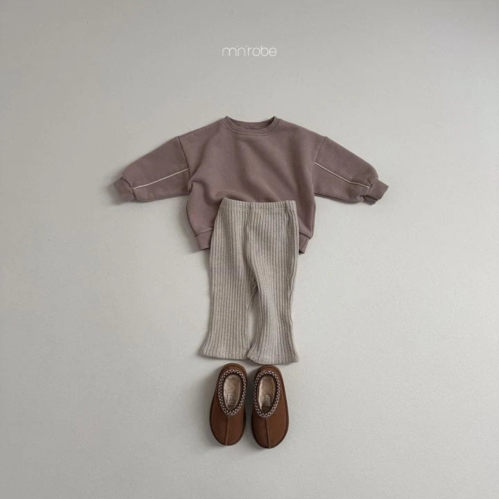 line ribbed warm pants