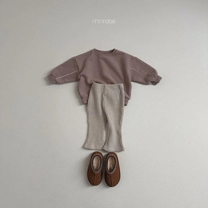 line ribbed warm pants