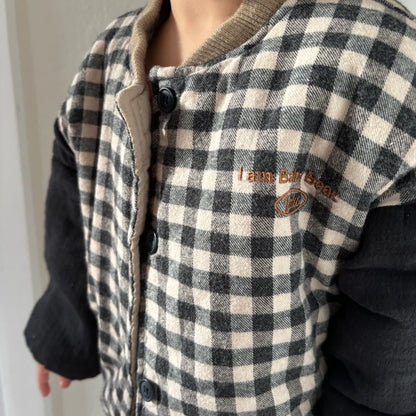 check padding baseball jacket