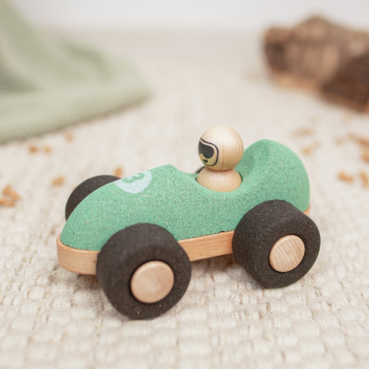 E-Cork Racer, green - Schiebefahrzeug